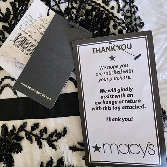 ADRIANNA PAPELL HAND-BEADED COCKTAIL DRESS - Size 6 - Picture 8 of 9